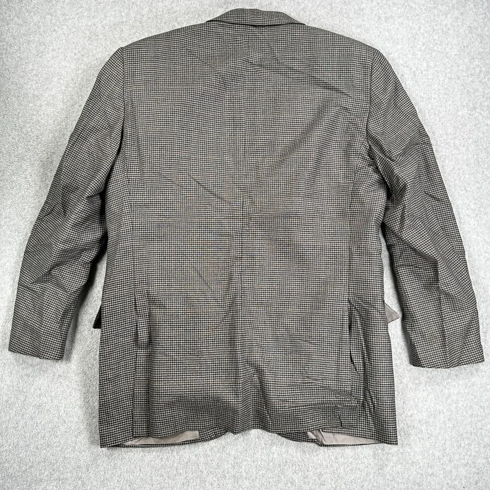 Ermenegildo Zegna Blazer Sport Coat Mens 52 Gray Check Wool Saks Two Button